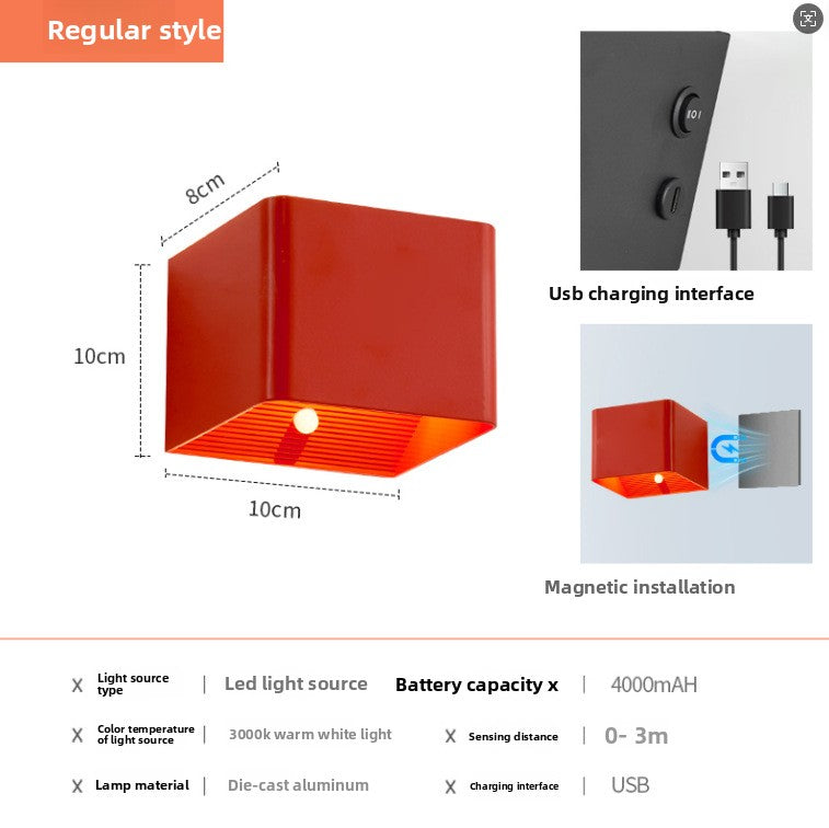 Rechargeable Magnetic Motion Sensor Wall Light