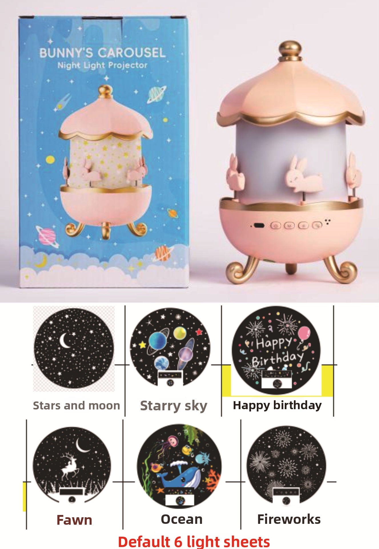 Starry Night Projector with Music Box and Bluetooth