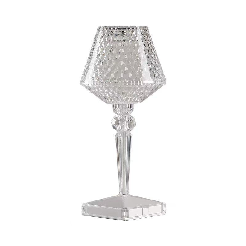 Rechargeable RGB Crystal Wine Glass Table Lamp