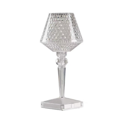 Rechargeable RGB Crystal Wine Glass Table Lamp