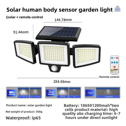 Solar Powered Outdoor Wall Light with Motion Sensor