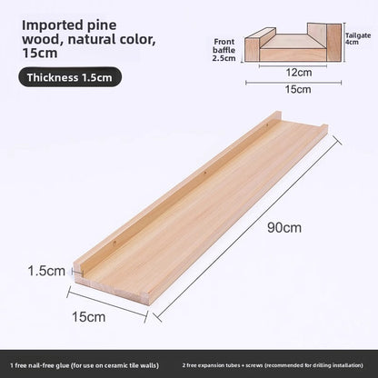 Nordic Solid Wood Wall Shelf