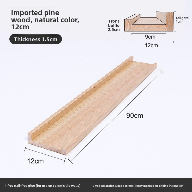 Nordic Solid Wood Wall Shelf