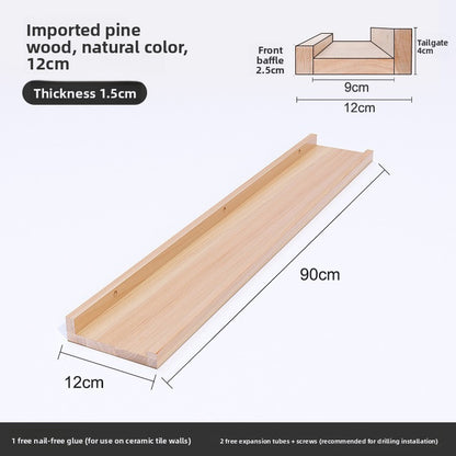 Nordic Solid Wood Wall Shelf