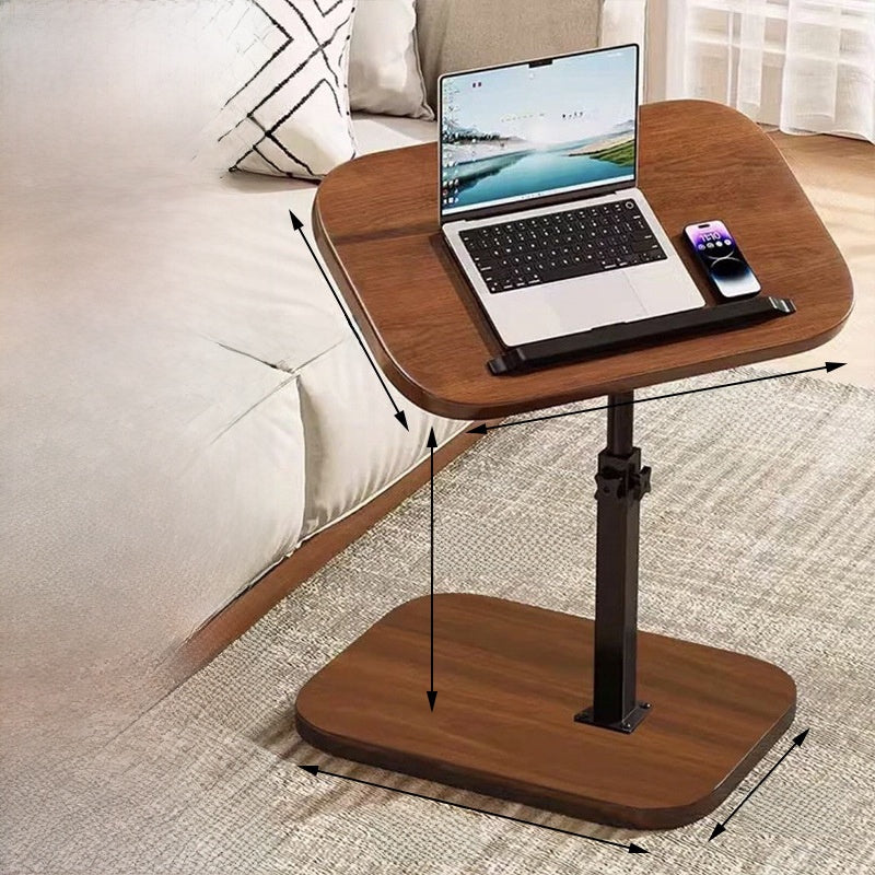 Adjustable Height Mobile Side Table with Storage Shelf