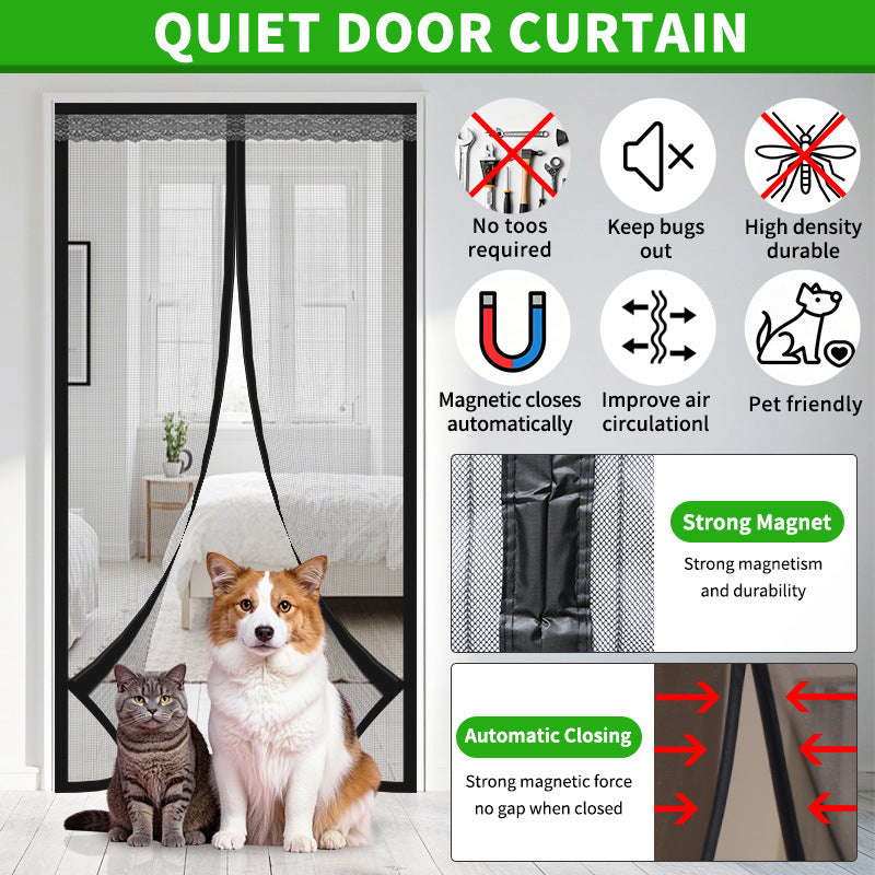 Magnetic Self-Sealing Mosquito Door Curtain