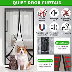 Magnetic Self-Sealing Mosquito Door Curtain