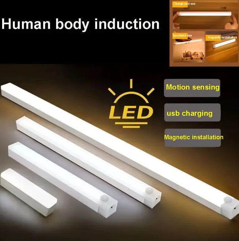 LED light bar with human body induction feature on a dark background
