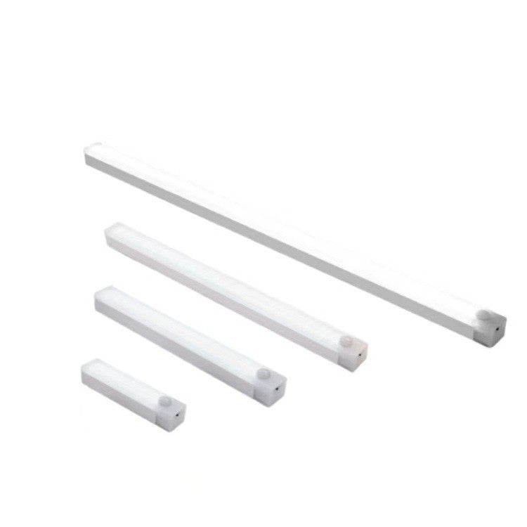 Set of white LED light bulbs on a white background