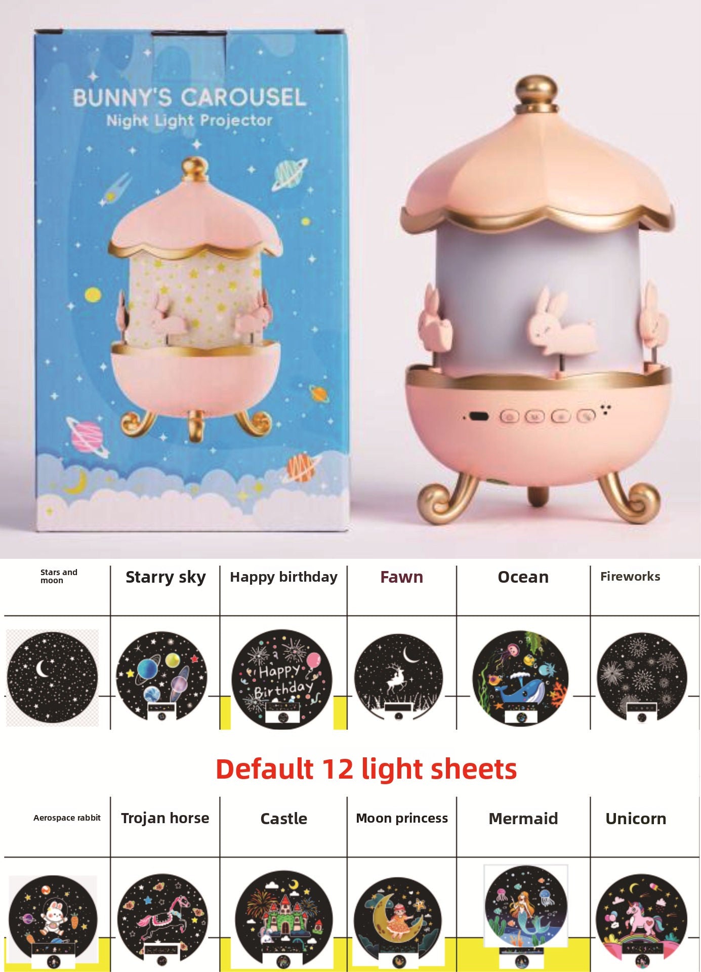 Starry Night Projector with Music Box and Bluetooth