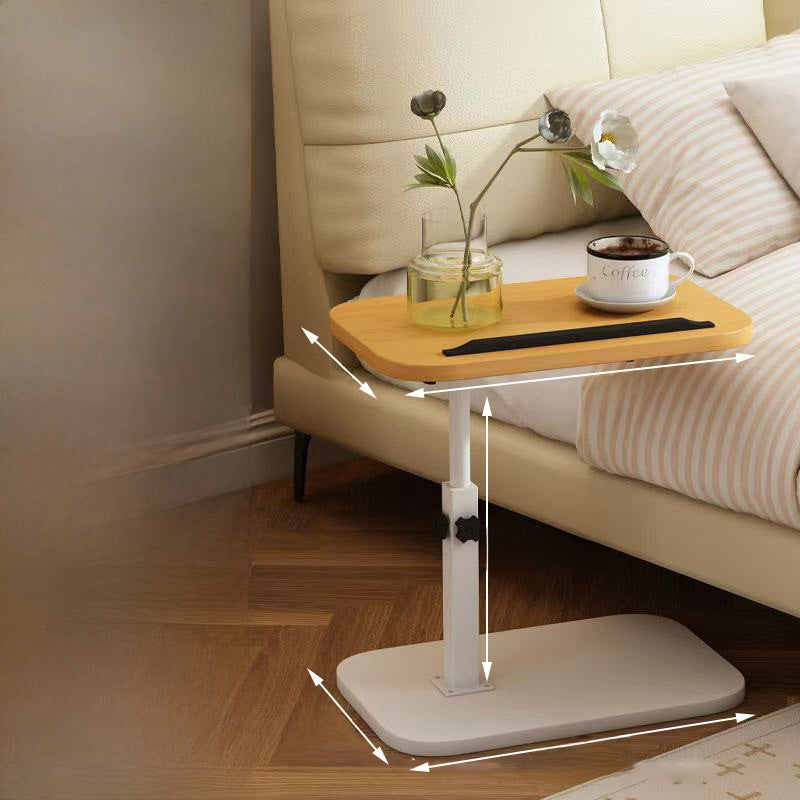 Adjustable Height Mobile Side Table with Storage Shelf