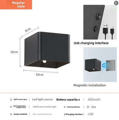 Rechargeable Magnetic Motion Sensor Wall Light